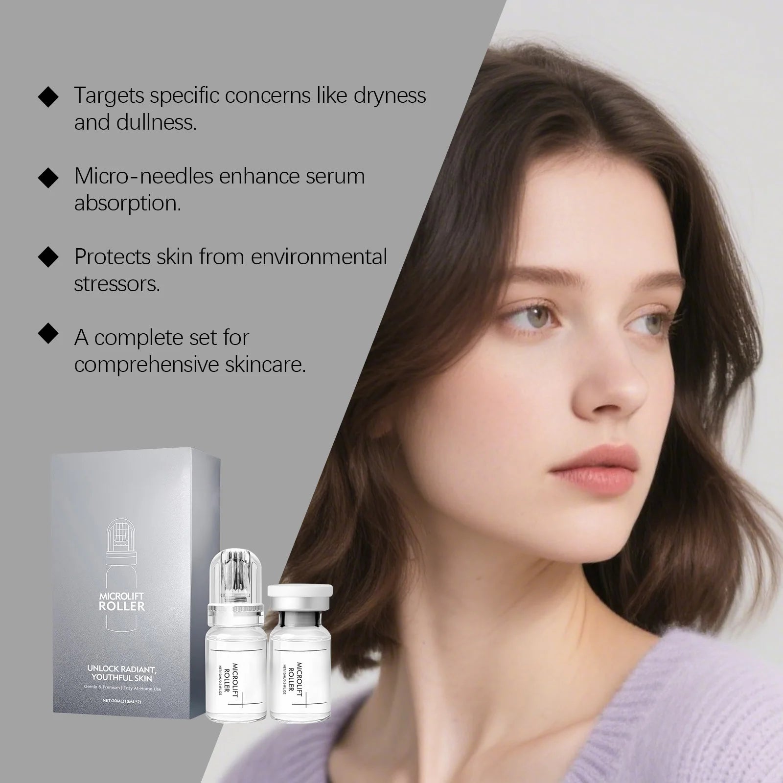 0.25mm Microneedle Hyaluronic Acid Essence Moisturizing Hydrating Brightening Tone Soothing Repairing Facial Skincare Essence Peaceful Pleasures Health and Wellness