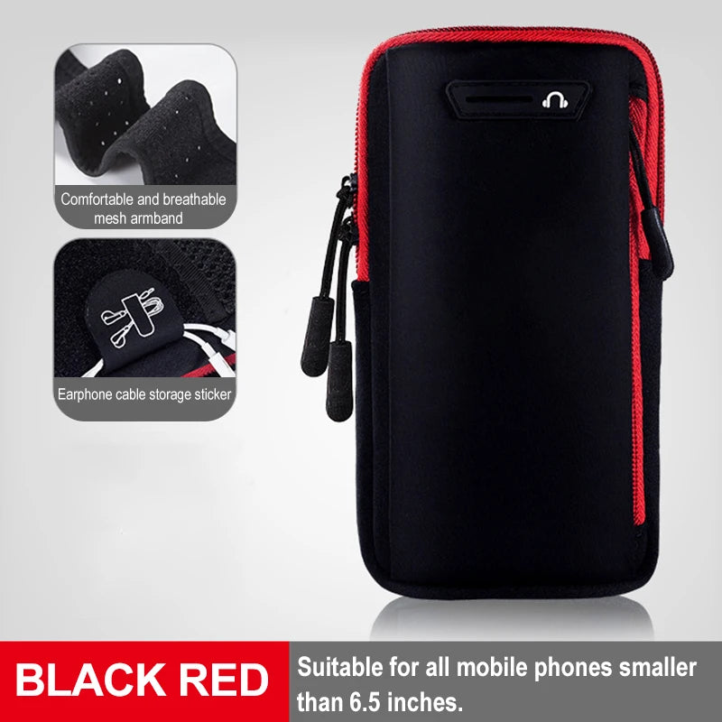 armband for cell phone running arm Cell phone running bag Running racing accessories Sports phone armband Bag for cellphone Peaceful Pleasures Health and Wellness Red1 (6.5 inch)