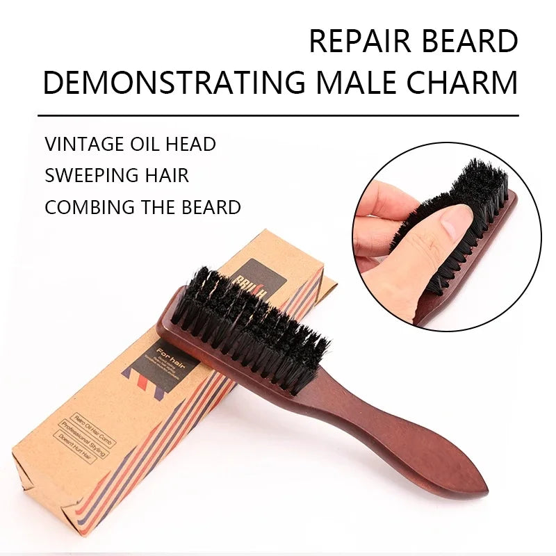Barber Prefessional Wooden Handle Boar Bristle Cleaning Brush Soft Beard Cleaning Brush Men Barber Beard Shaving Tool Peaceful Pleasures Health and Wellness