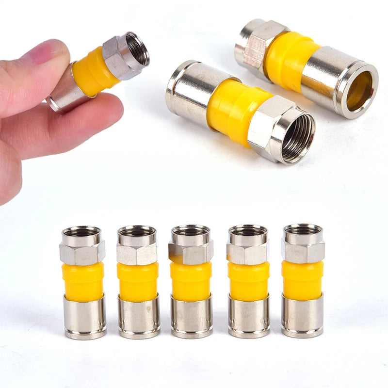 New 10pcs RG6 F Type Compression 2.8cm Snap Seal Plug Connector Waterproof F Type Peaceful Pleasures Health and Wellness