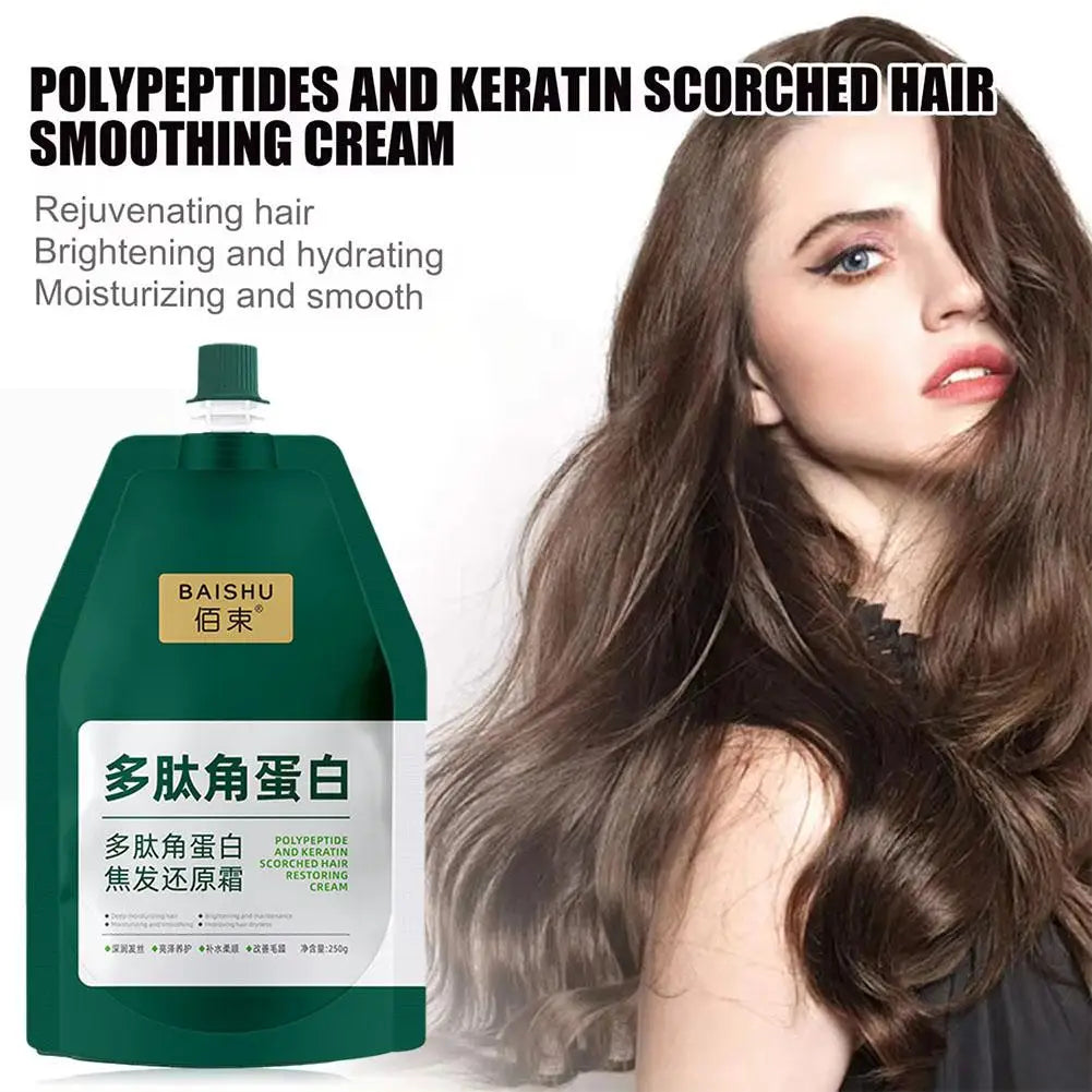 Keratin Polypeptide Hair Repair Cream 250ml – Deep Nourishing Scalp Treatment & Hair Mask for Dry & Damaged Hair Peaceful Pleasures Health and Wellness