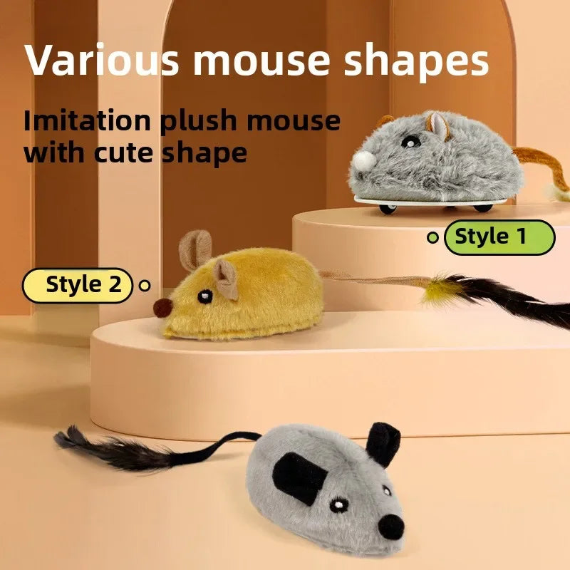Fun Realistic Cat Plush Mouse Toy, Interactive Running Mice with Dog Tail for Cats, Kitten Teaser Pet Toys for Indoor Play and Peaceful Pleasures Health and Wellness