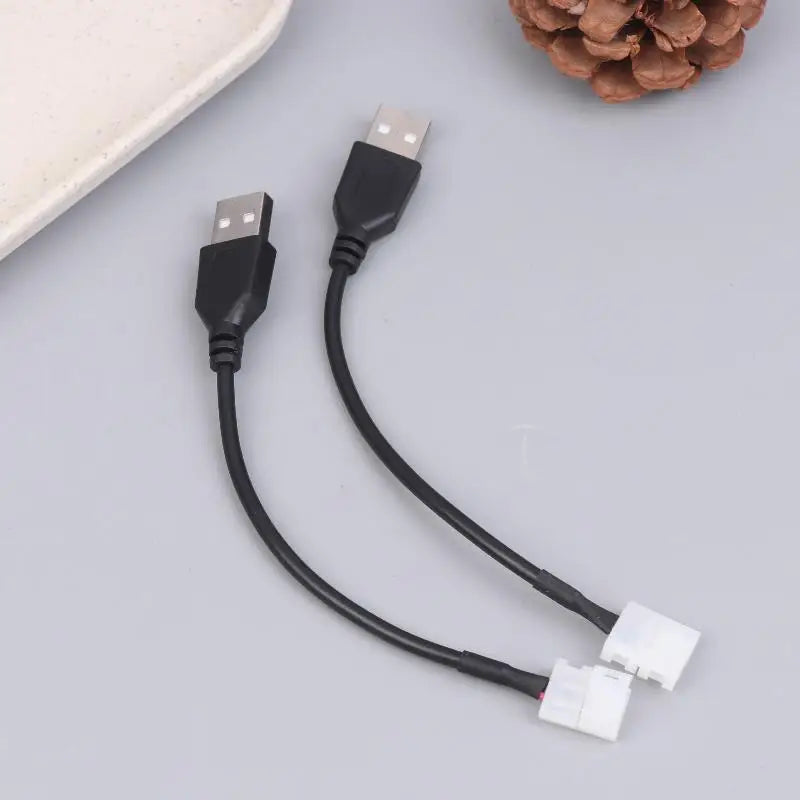 5Pcs/pack USB Cable Connector To 2pin 8/10mm Free Welding LED Strip Connector LED Ribbon Strip Light Adaptor DIY Accessories Peaceful Pleasures Health and Wellness