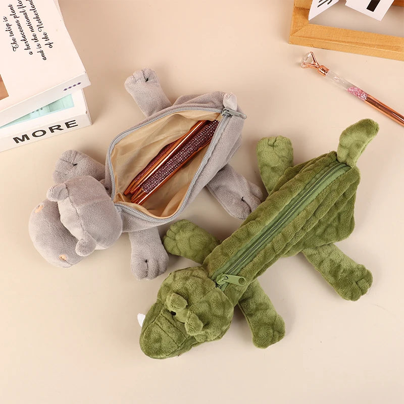 Cute Animal Plush Pencil Case – Lion Tiger Bear Pen Pouch