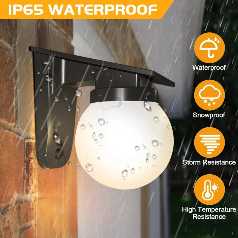 Solar Wall Lights Outdoor IP65 Waterproof | Adjustable LED