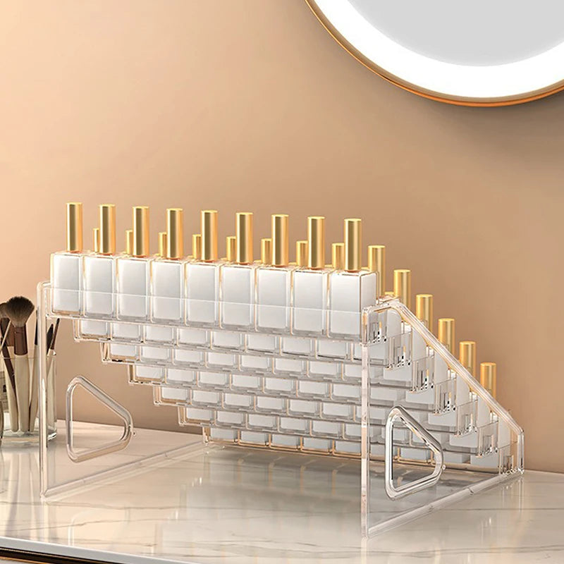 Clear Acrylic Nail Polish Display Stand Multi-layer Plastic Storage Rack UV Gel Shelf Quick Install Cosmetic Manicure Storage Peaceful Pleasures Health and Wellness