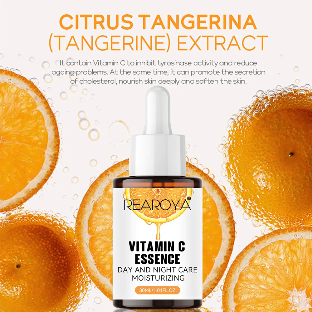 Vitamin C Face Essence Lifting Firming Fade Fine Lines Whitening Brighten Moisturizing Nourish Day and Night Cream Skin Care Peaceful Pleasures Health and Wellness