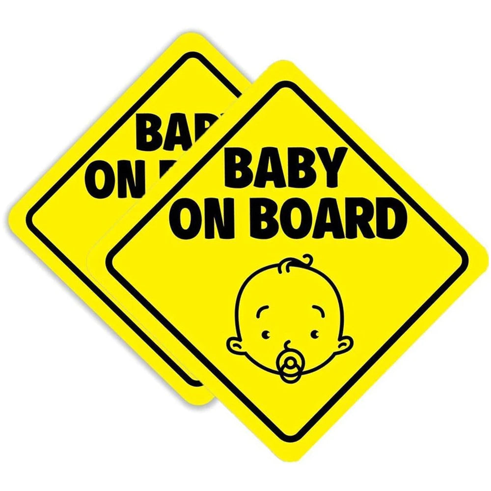 Baby on Board Magnetic Car Sign 2-Pack | Reflective Safety