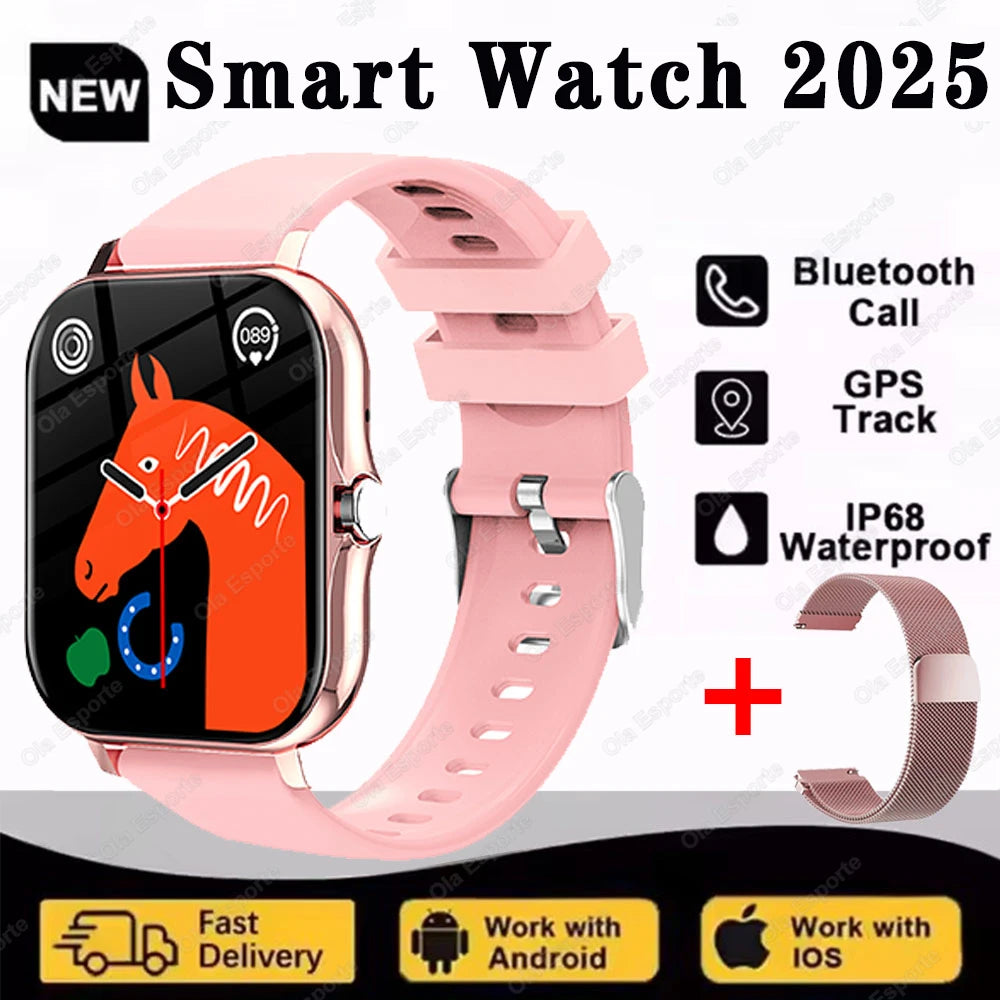 2.01'' Waterproof Smart Watch with Message Answer Call Sleep Monitoring Sports Pedometer Information Alerts For iPhone Android Peaceful Pleasures Health and Wellness Pk20Milan