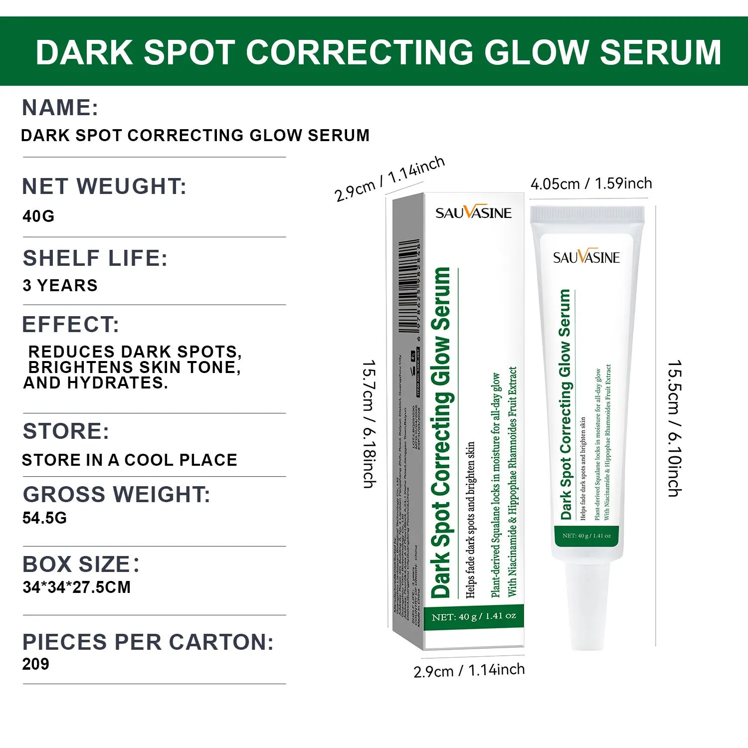 Dark Spot Correcting Glow Serum Brighten Skin Tone 5% Niacinamide Lightens Dark Spot Skin Care Serum for Face 40g Peaceful Pleasures Health and Wellness