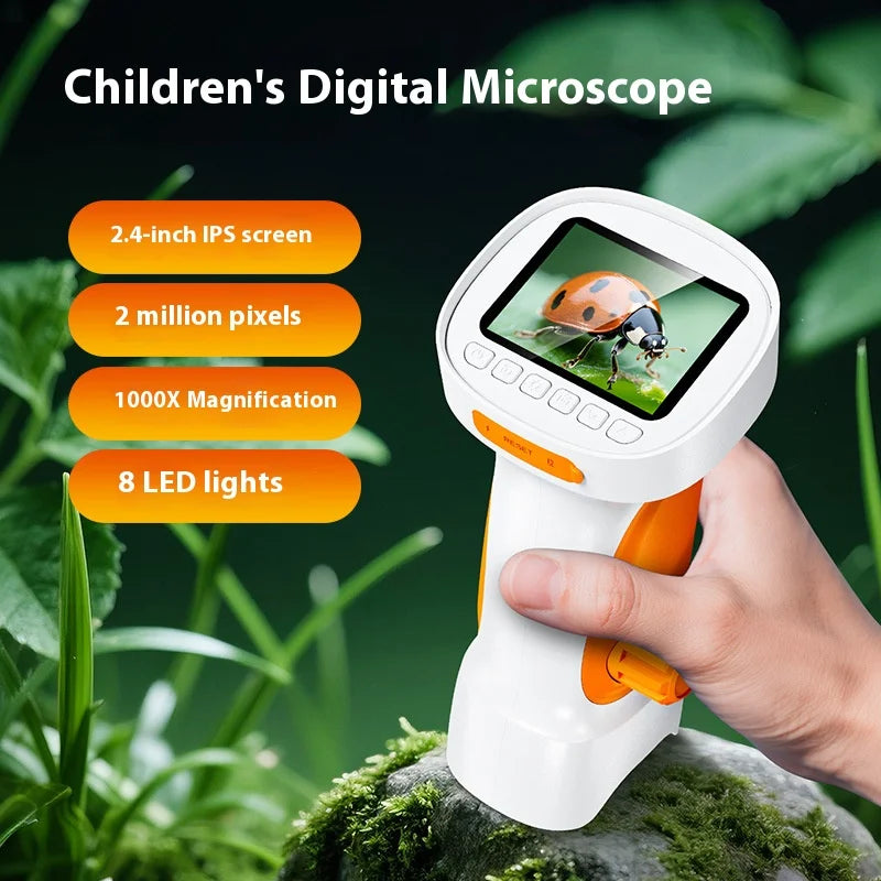 2.4-Inch Screen Microscope 2 Million High-Definition Magnifying Glass Peaceful Pleasures Health and Wellness