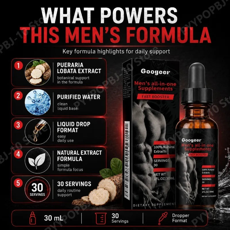 Googeer Men's Supplement Drops | Pueraria Lobata | 30 Servings
