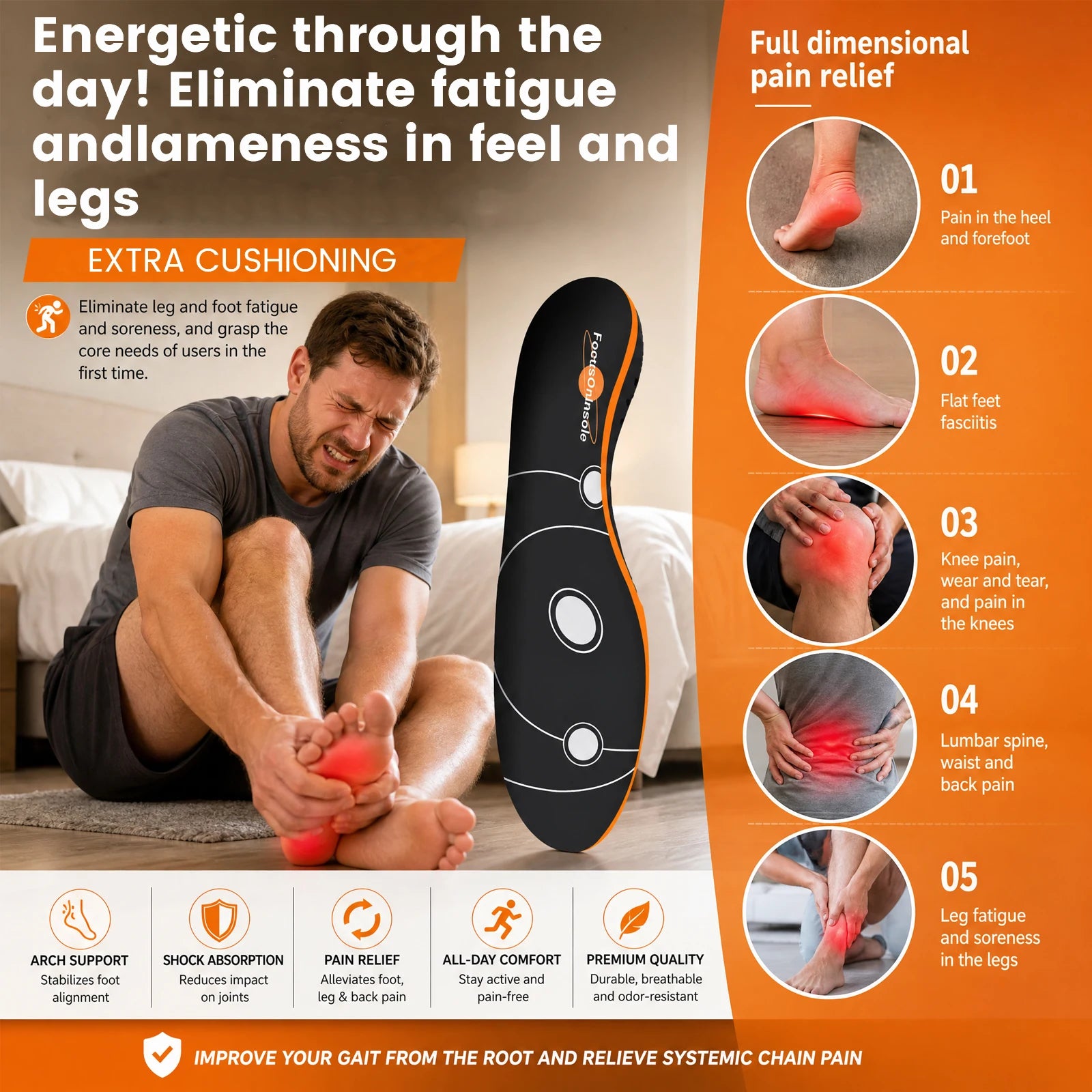 Gel Shock Absorption Arch Support Orthopedic Insoles for Men Women – Sport Running Shoe Inserts for Plantar Fasciitis Flat Feet Peaceful Pleasures Health and Wellness