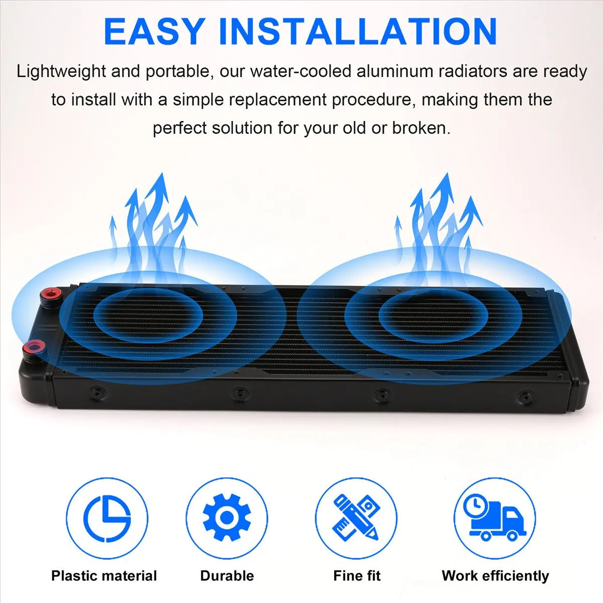 360mm Aluminum Water Cooling Radiator – 18 Pipe PC Liquid Cooler Peaceful Pleasures Health and Wellness