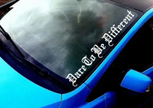 Dare To Be Different Windshield Banner Vinyl Decal Sticker Car Truck Window White 50cm Peaceful Pleasures Health and Wellness Red
