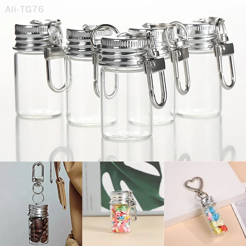 Glass Keychain Storage Bottle 7/10ml | Mini Portable Jar