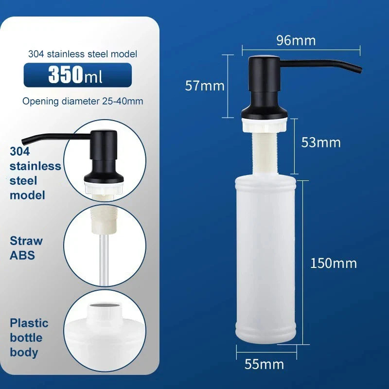 Stainless Steel Sink Soap Dispenser Pump | 1 or 2 Pack