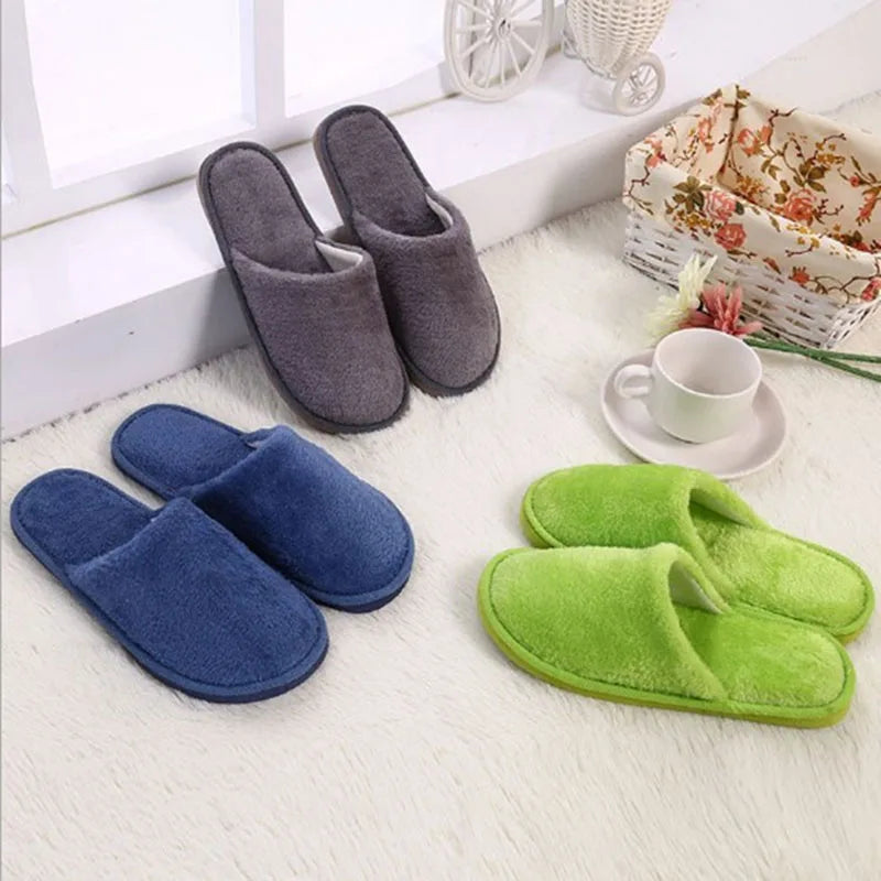 Men's Warm Plush Indoor Slippers – Soft EVA House Slides