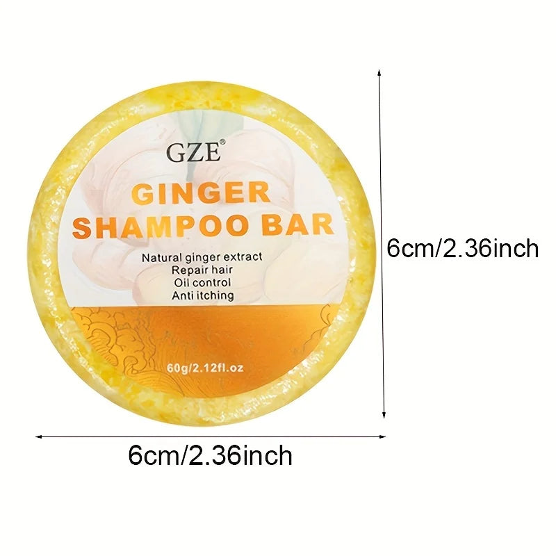 GZE Ginger Shampoo Bar Soap and Turmeric Solid Conditioner Hair Set for Thinning, Lock in Moisture & Shine and Control Frizz. Peaceful Pleasures Health and Wellness