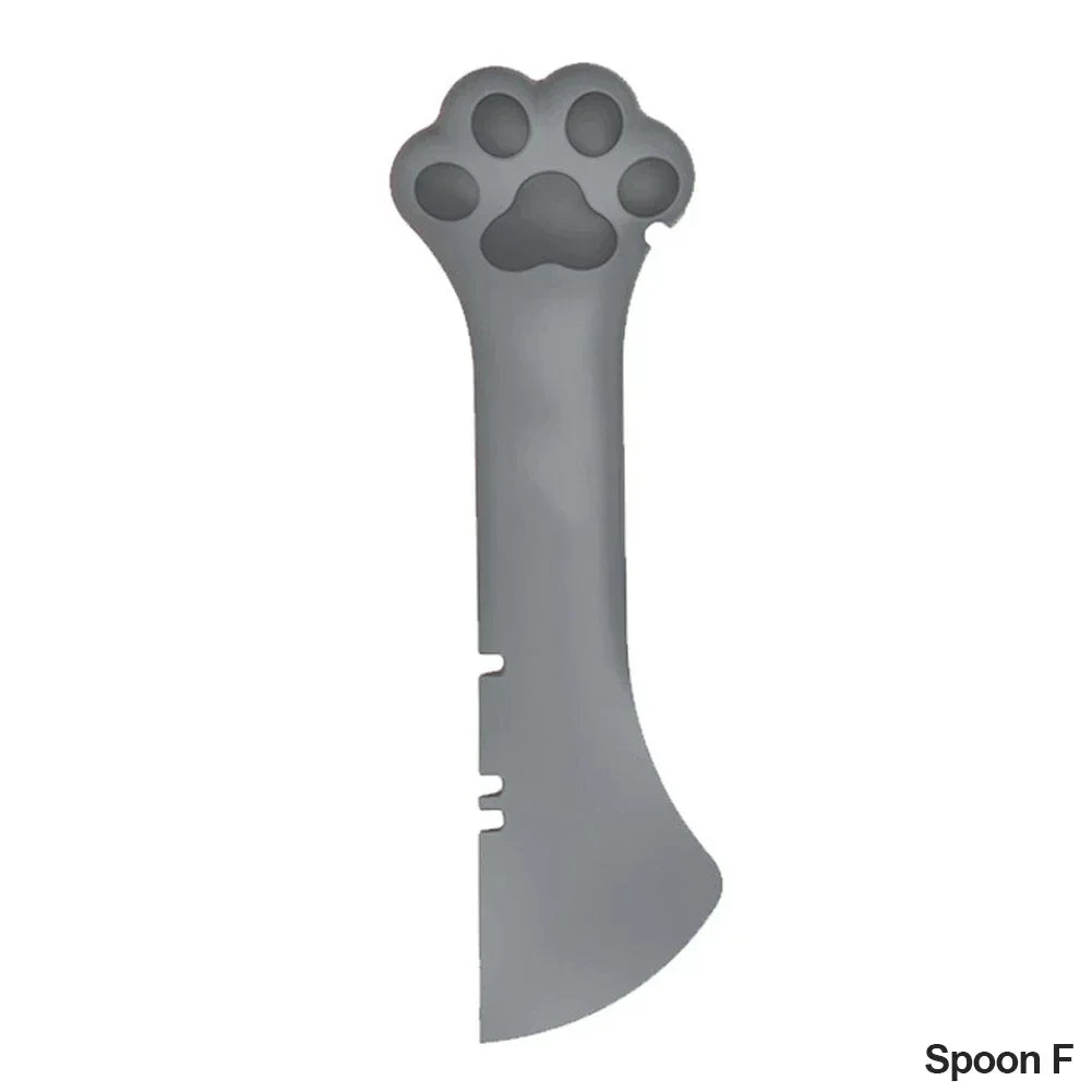 Practical Pet Supplies Small Tools Pet Can Opener Spoon 2in1 Cat Can Silicone Spoon Spoon Spoon Spoon Cat Shovel Wet Food Feeder Peaceful Pleasures Health and Wellness Blue cat gray