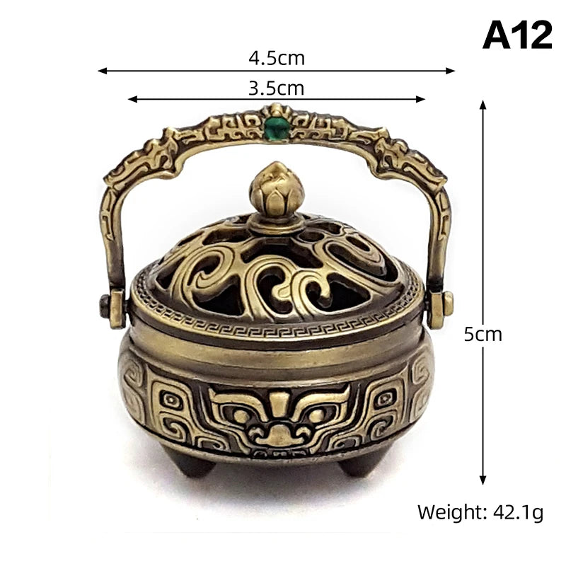 Alloy Incense Burner Bowl with Handle | Yoga & Meditation Decor