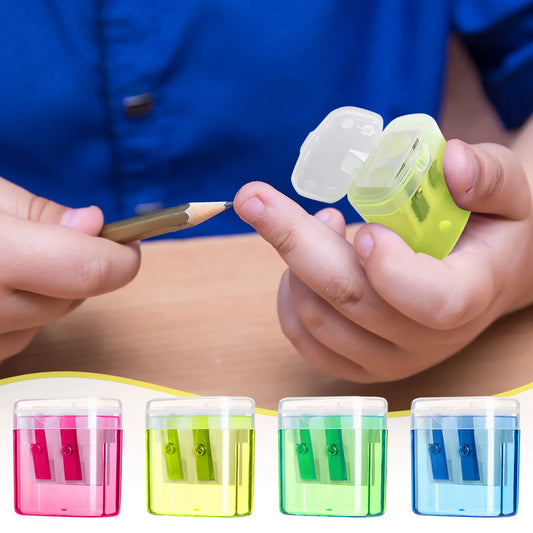 Two-Hole Manual Pencil Sharpener for Kids – Portable with Lid Manual Pencil Sharpener Oasis Select