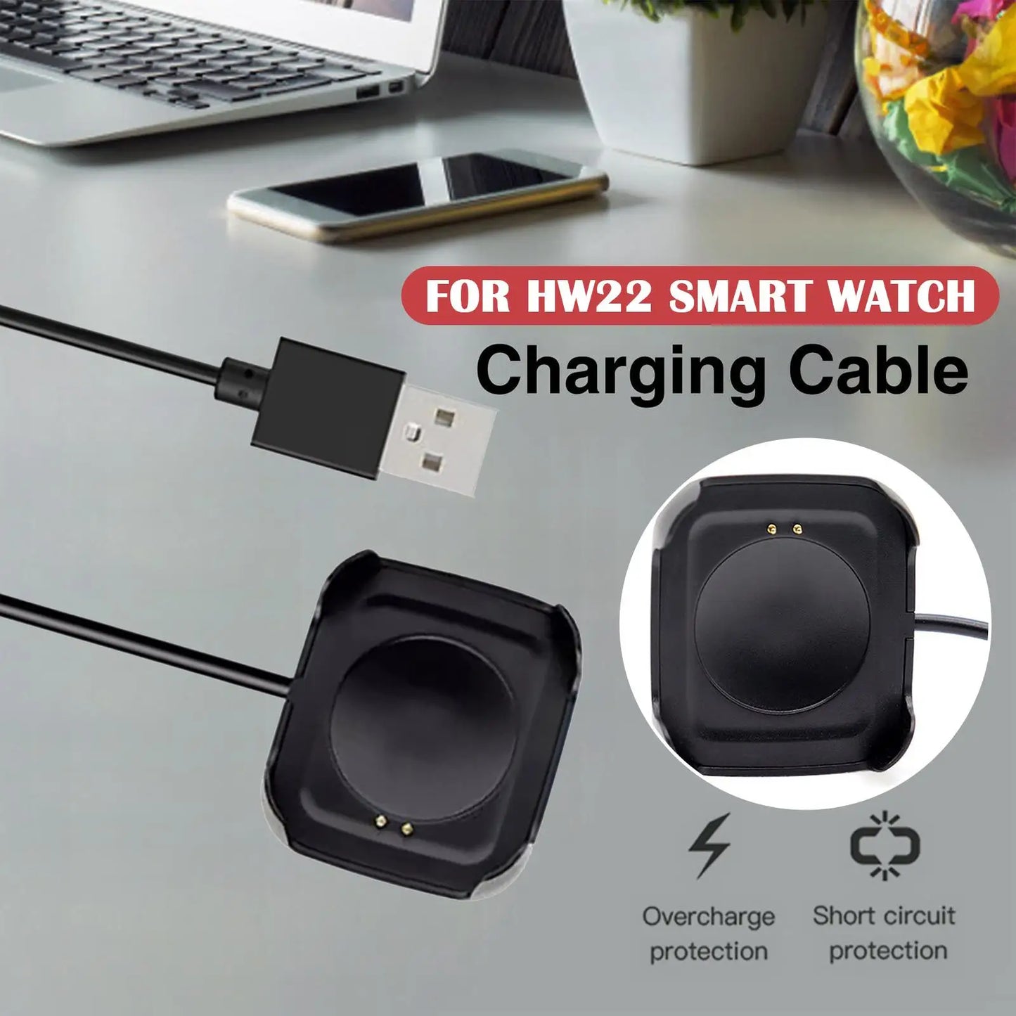 Magnetic USB Charging Cable for HW22 Smartwatch – 30cm