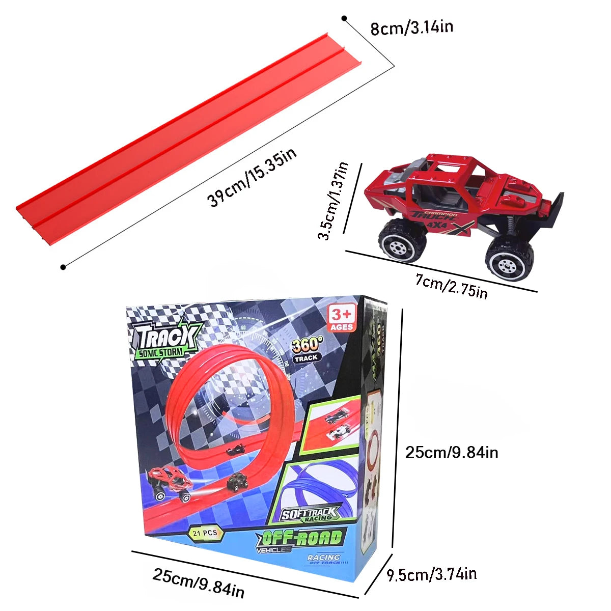 DIY Assembled Soft Track Car Inertia Return Kids Rolls Up Portable