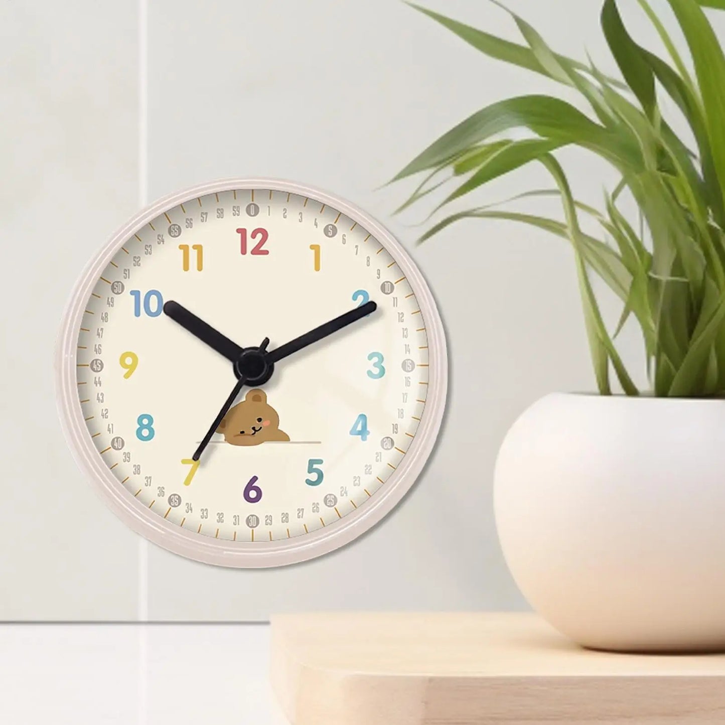 Waterproof Shower Clock Suction Cup Round Bathroom Clock Silent Bear Pattern Wall Decor For Kitchen Toilet Swimming Pool Spa Peaceful Pleasures Health and Wellness