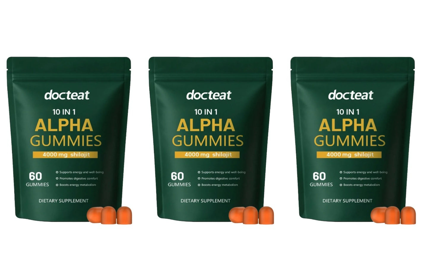 Docteat 10-in-1 ALPHA Gummies – Shilajit, Ashwagandha & Maca