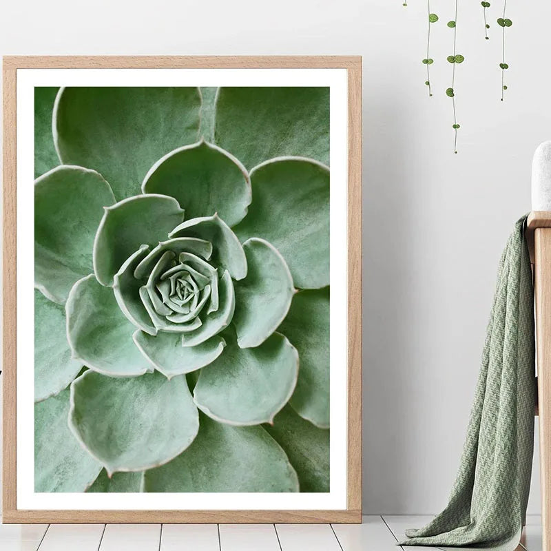 Green Botanical Leaves Canvas Wall Art | Houseplant Nature Print