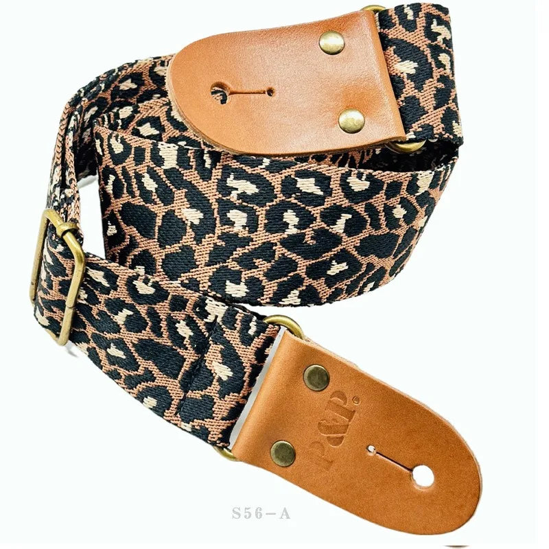 PP Guitar Strap Praise Jacquard Plaid Leopard Print Wholesale Folk