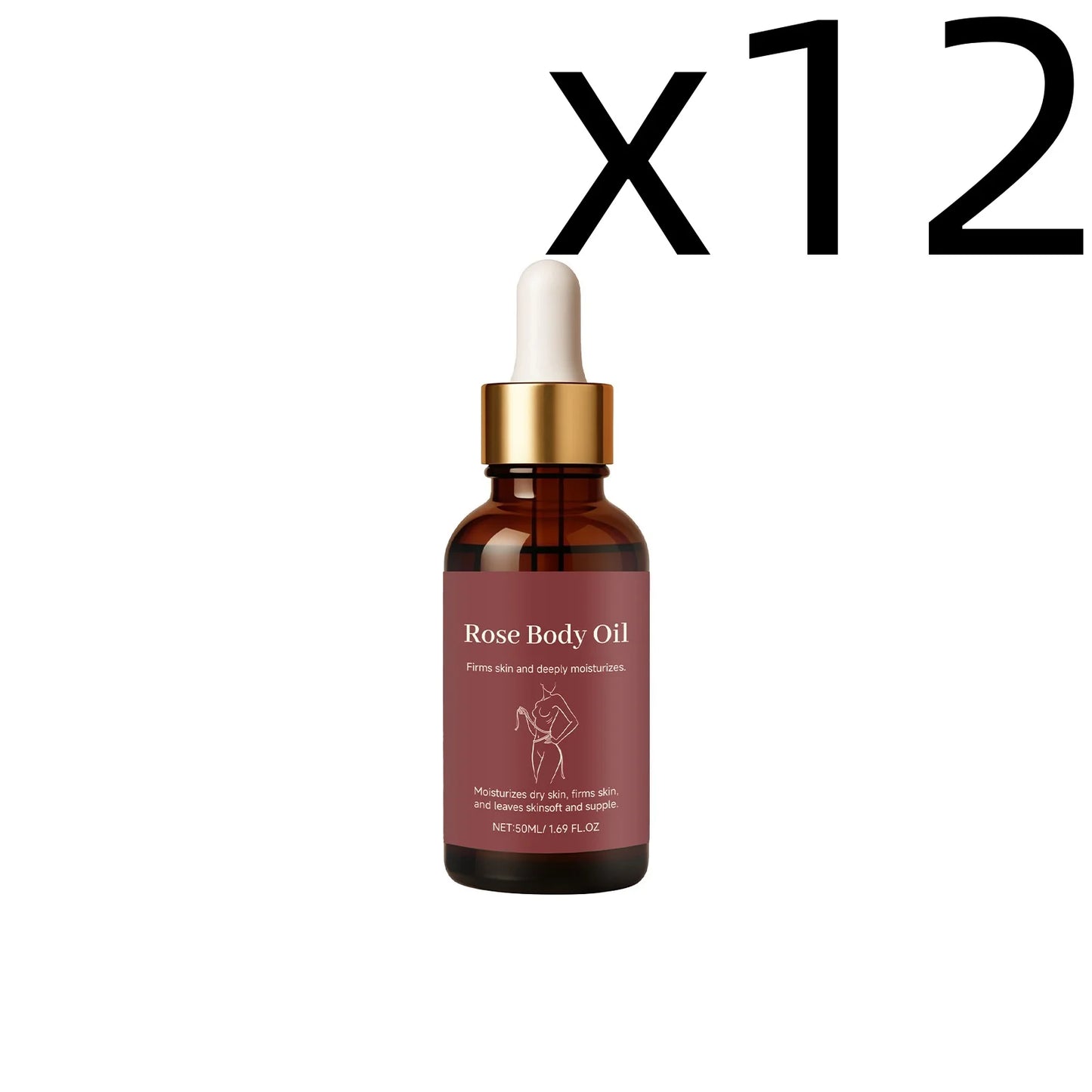 Rose Body Essential Oil Smoothing Skins Improving Skin State Deeply Nourishing Lasting Moisturizing Flower Fragrance Body Serum Peaceful Pleasures Health and Wellness 50ml X 12PCS