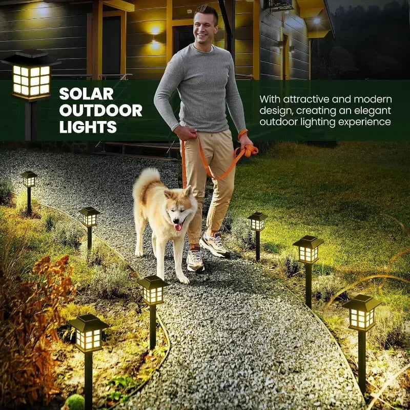 2-Pack Solar Pathway Lights | IP65 Waterproof Garden LED Lamps
