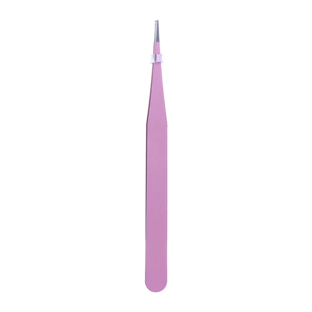 Stainless Steel Tape Sticker Tool Notebook Accessorise Journal Accessorise Tweezers Nipper Macaron Color Nail Tweezers Peaceful Pleasures Health and Wellness pink-Straight