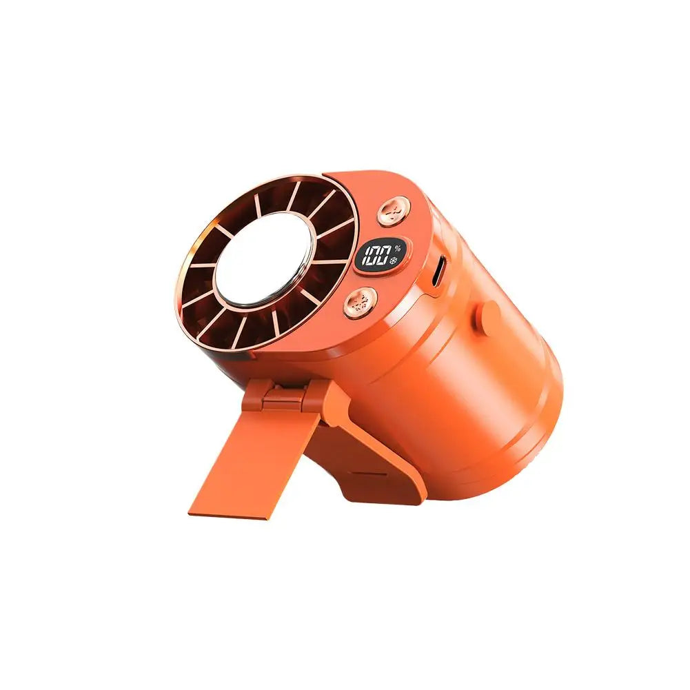Waist Hanging Fan New Outdoor Semiconductor Cooling Mini Air Conditioner Portable Personal Fan Clip On Waist Cooling Device Peaceful Pleasures Health and Wellness Orange