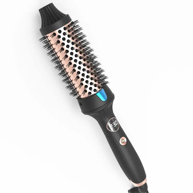 Hot Heated Curling Brush Ceramic Tourmaline Negative Iron Hot Comb Fast Heating Household Ionic Curling Brush Peaceful Pleasures Health and Wellness