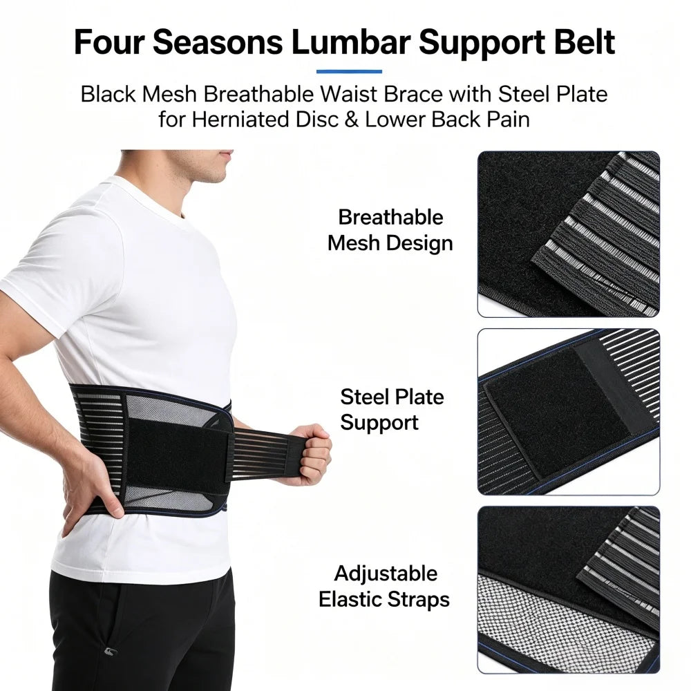 Adjustable back support belt breathable lumbar brace for men and women provides effective support for the lower back Peaceful Pleasures Health and Wellness