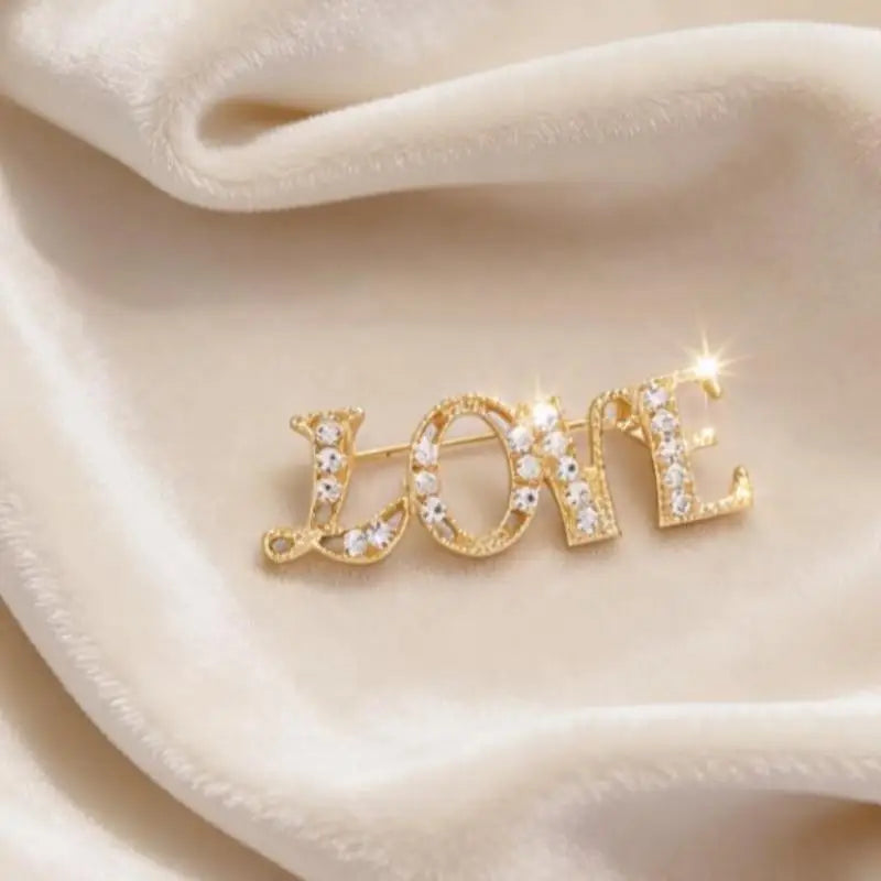 Rhinestone Letter Initial Brooch Pin | Sparkly Alphabet Lapel Pin