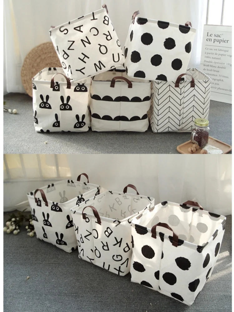 Foldable Cotton Linen Laundry Basket & Storage Organizer Bin Foldable Laundry Hamper Peaceful Pleasures Health and Wellness