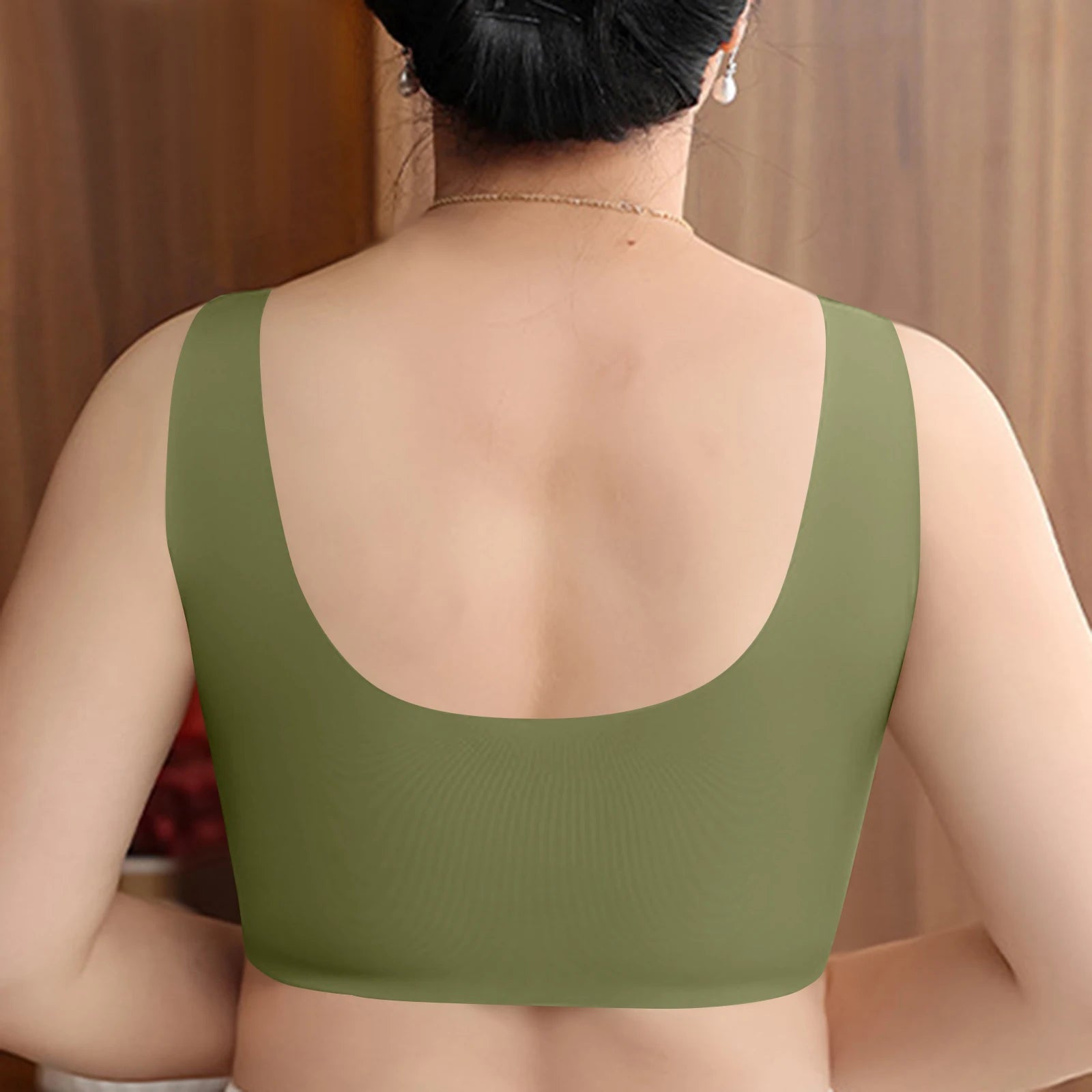 Mom's Lace Bra Wireless Front Closure Women's Underwear Brand Flagship Store Gathered No Steel Ring Comfortable Home Clothes Peaceful Pleasures Health and Wellness