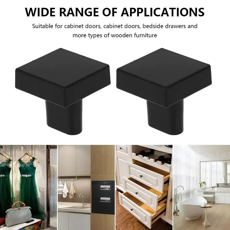 10-Pack Modern Square Zinc Alloy Cabinet Drawer Knobs