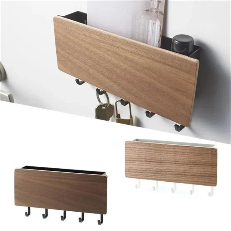 Wall Hanging Bamboo Key Hanger Holder Wall Organizer Rectangle Key Rack Hooks Coat Hooks Home Decoration Coat Hanger 2030 Peaceful Pleasures Health and Wellness