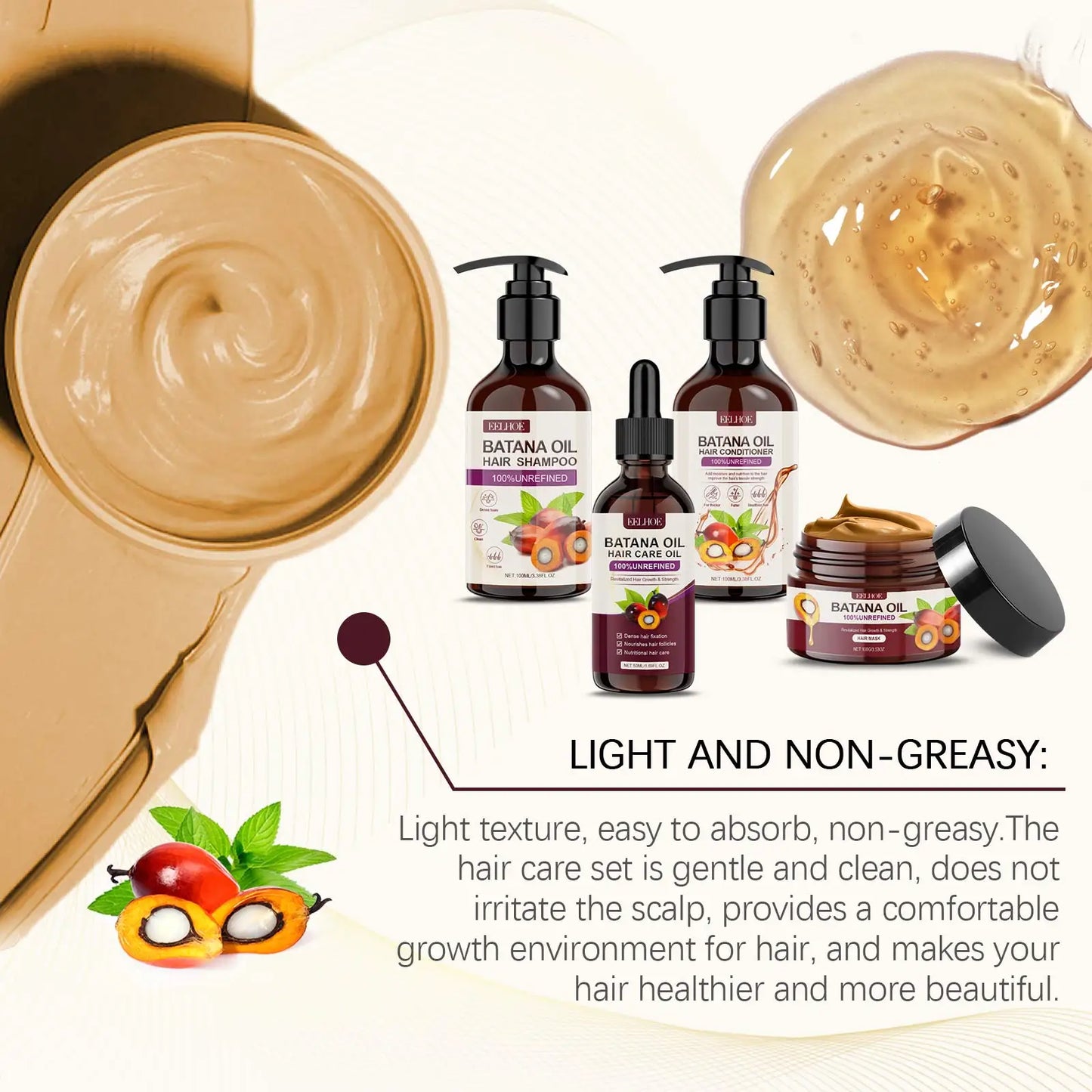 Batana Oil Hair Growth Kit – Shampoo, Conditioner, Mask & Oil