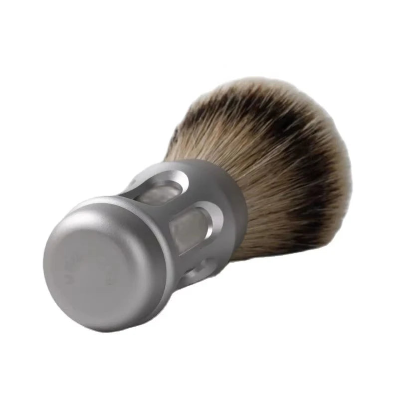 2026 Yaqi Bandstand Men's Shaving Brush 24mm Matte Chrome Metal Handle Silvertip Badger Hair Lightweight Knot Diameter Peaceful Pleasures Health and Wellness