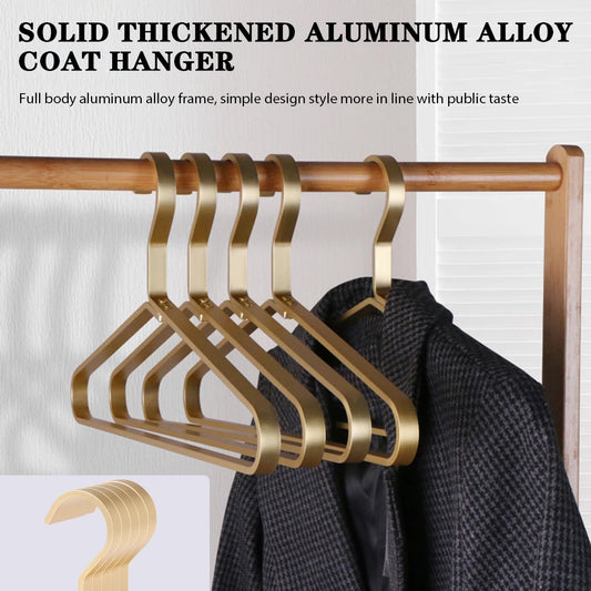 5PCS Aluminum Alloy Clothes Rack Hanging Clothes Rack Home Drying Rack Jacket Coat Hanger Thick Clothes Storage Racks Peaceful Pleasures Health and Wellness