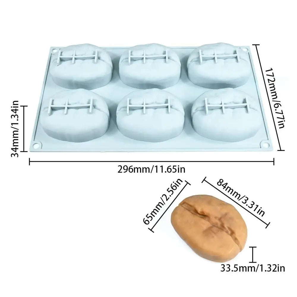 6-Cavity Silicone Mold – Coffee Bean, Chocolate & Cake Decor