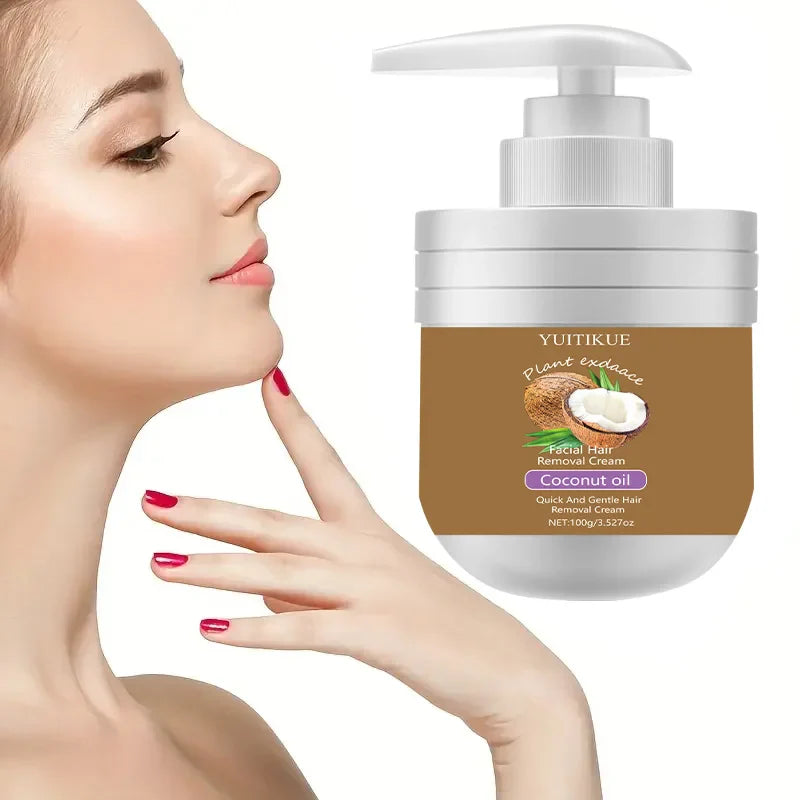 YUITIKUE Facial Hair Removal Cream 100g – Coconut Oil & Aloe