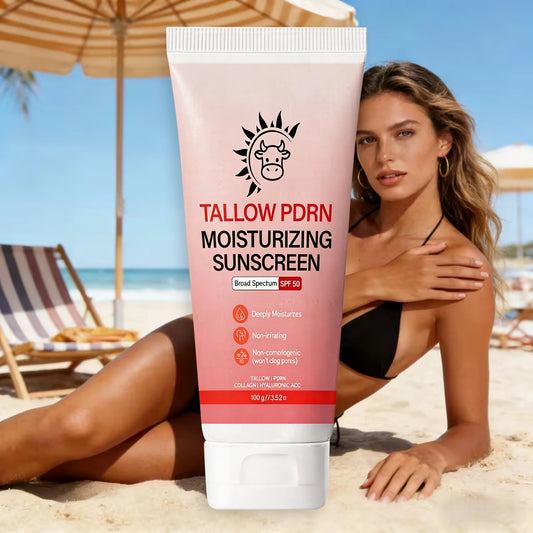 SPF 50 Sunscreen Cream – Tallow PDRN, Collagen, Sensitive Skin SPF Sunscreen Cream Peaceful Pleasures Health and Wellness