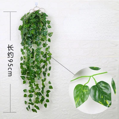 1m Artificial Eucalyptus Vine | Silk Bamboo Leaf Decor Stem